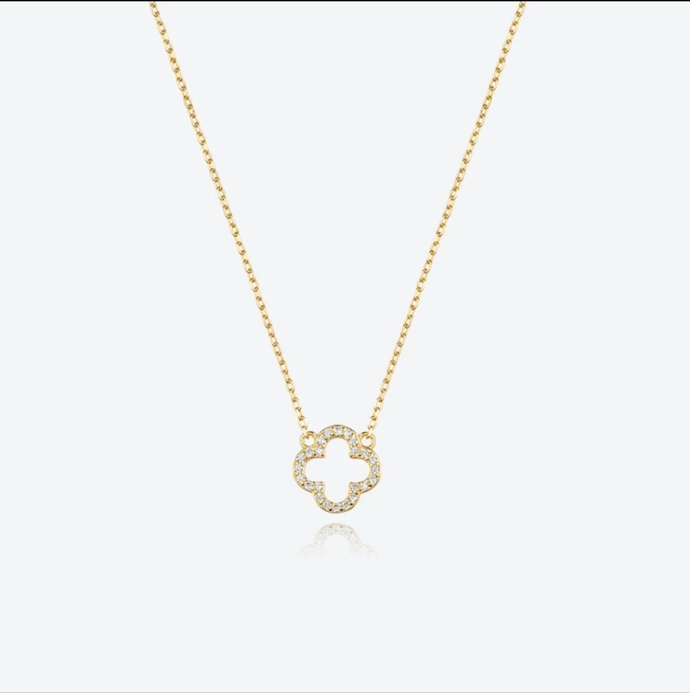 Sterling silver diamond necklace - Picture 4 of 7